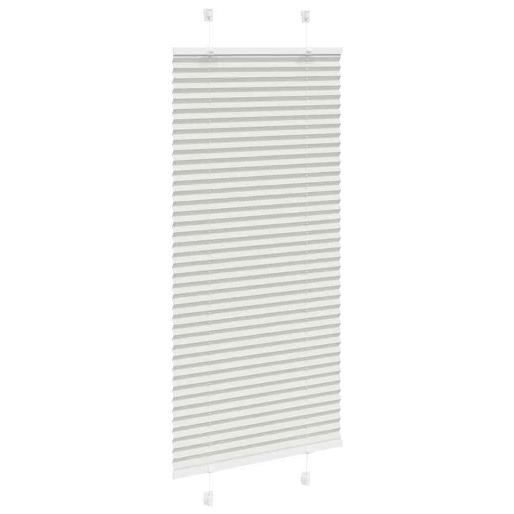 vidaXL Pleated Blind Light Grey 65x100 cm Fabric Width 64.4 cm Polyester