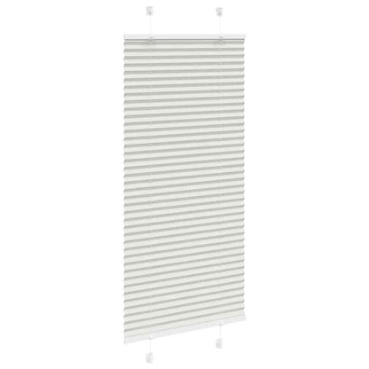 vidaXL Pleated Blind Light Grey 65x100 cm Fabric Width 64.4 cm Polyester