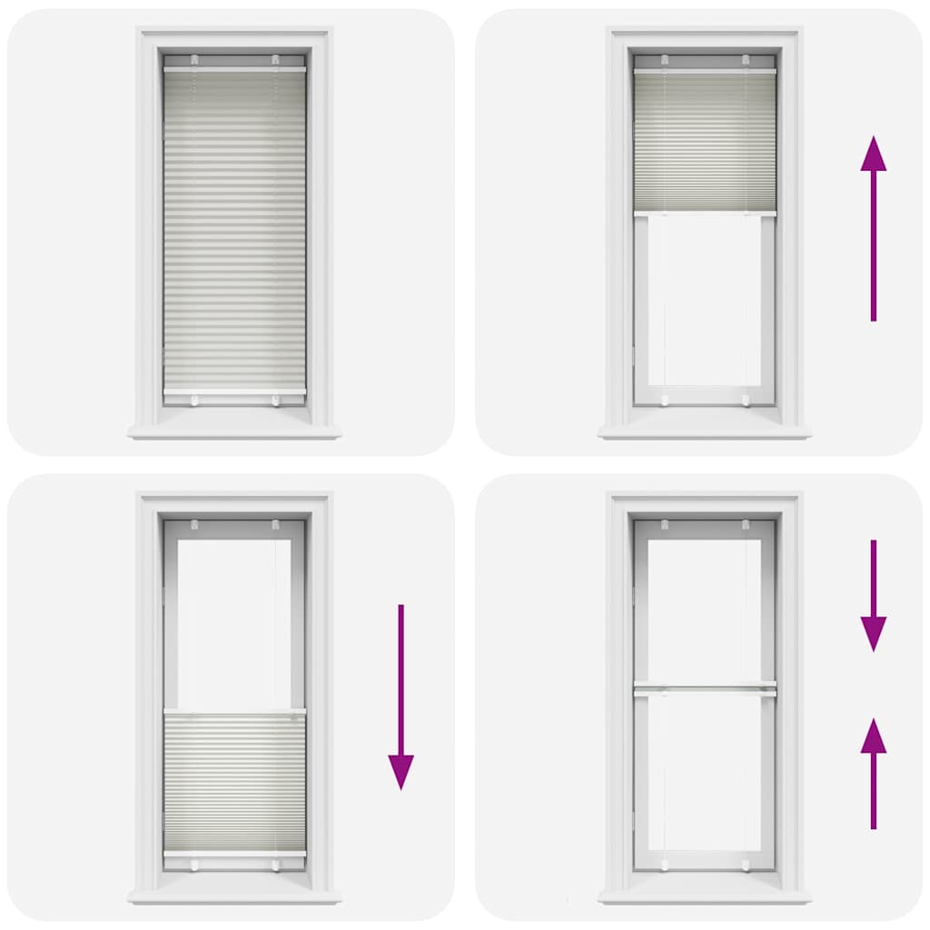 vidaXL Pleated Blind Light Grey 65x100 cm Fabric Width 64.4 cm Polyester