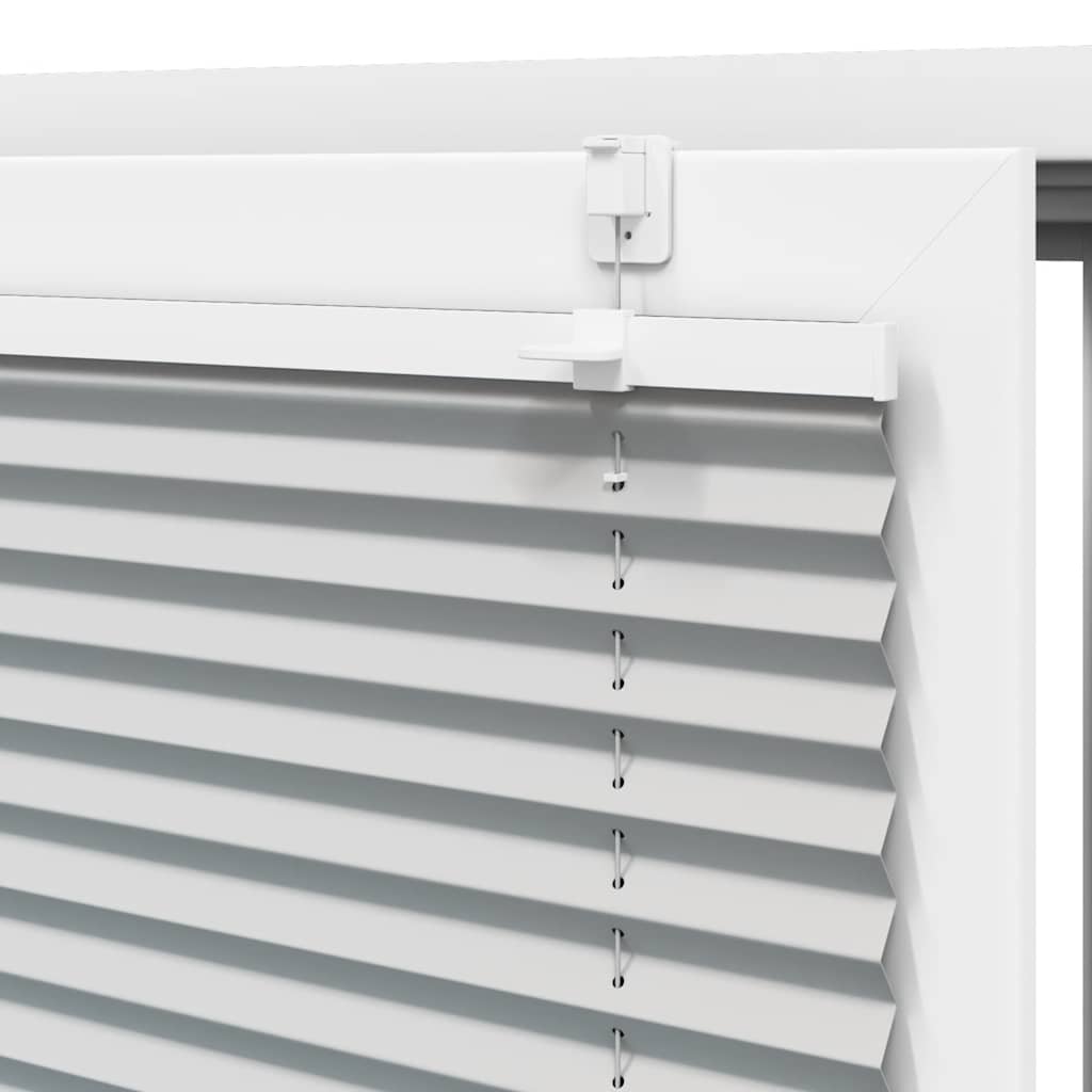 vidaXL Pleated Blind Light Grey 65x100 cm Fabric Width 64.4 cm Polyester