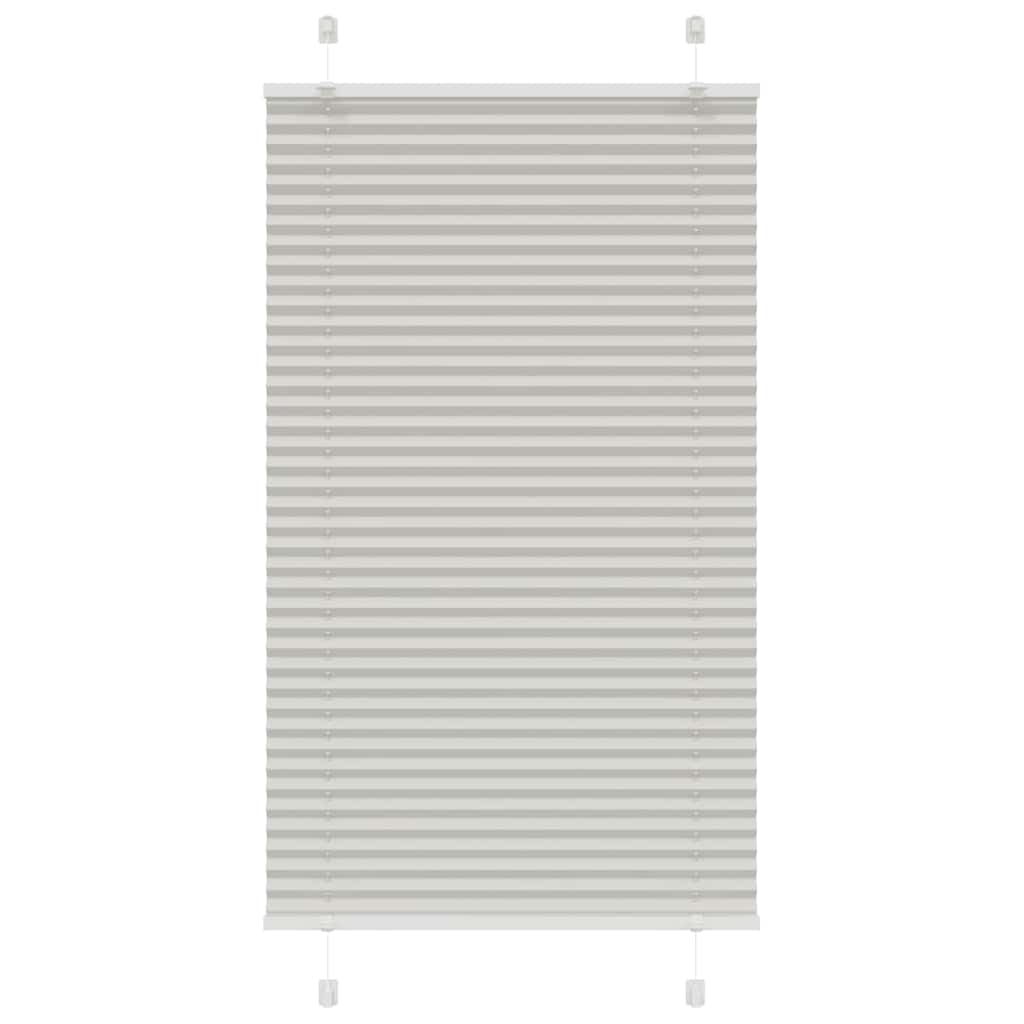 vidaXL Pleated Blind Light Grey 70x100cm Fabric Width 69.4cm Polyester