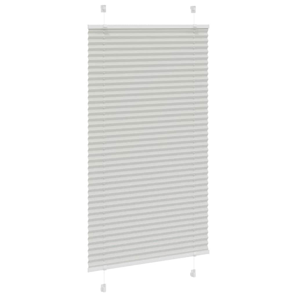 vidaXL Pleated Blind Light Grey 70x100cm Fabric Width 69.4cm Polyester