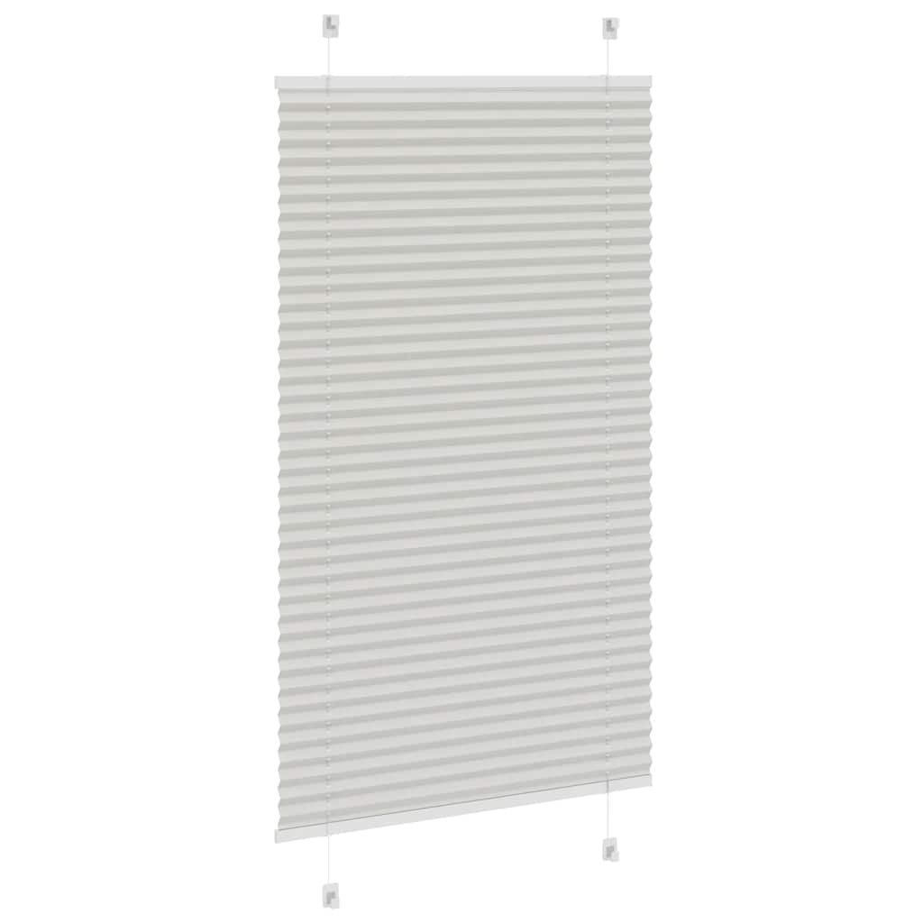 vidaXL Pleated Blind Light Grey 70x100cm Fabric Width 69.4cm Polyester
