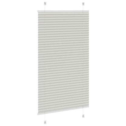 vidaXL Pleated Blind Light Grey 75x100 cm Fabric Width 74.4 cm Polyester