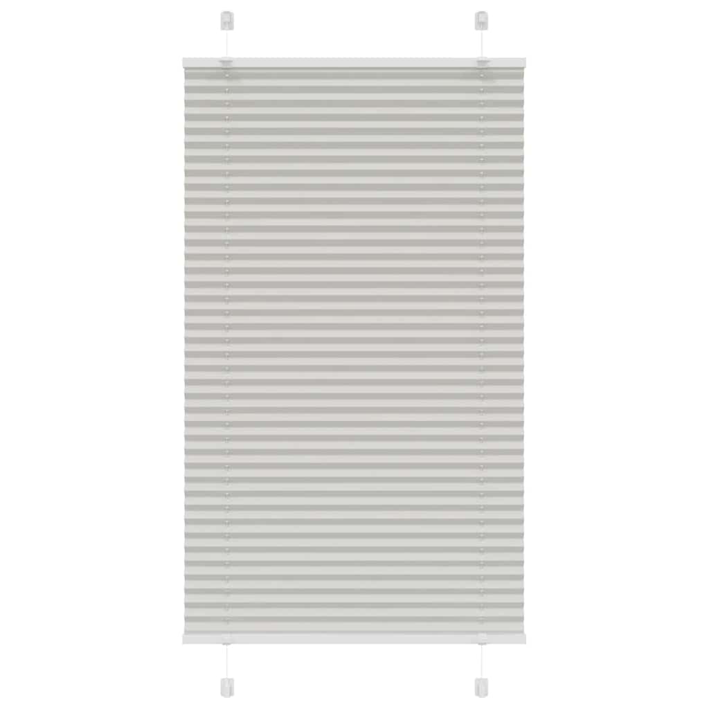 vidaXL Pleated Blind Light Grey 80x100 cm Fabric Width 79.4 cm Polyester