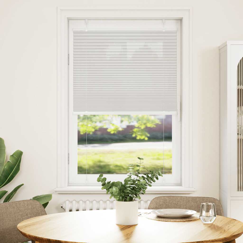 vidaXL Pleated Blind Light Grey 80x100 cm Fabric Width 79.4 cm Polyester