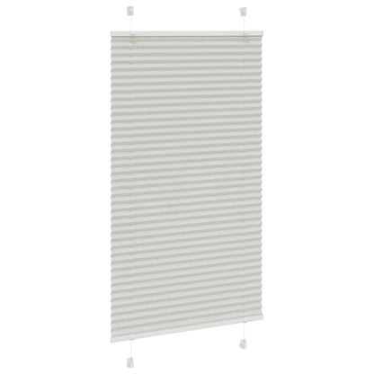 vidaXL Pleated Blind Light Grey 80x100 cm Fabric Width 79.4 cm Polyester