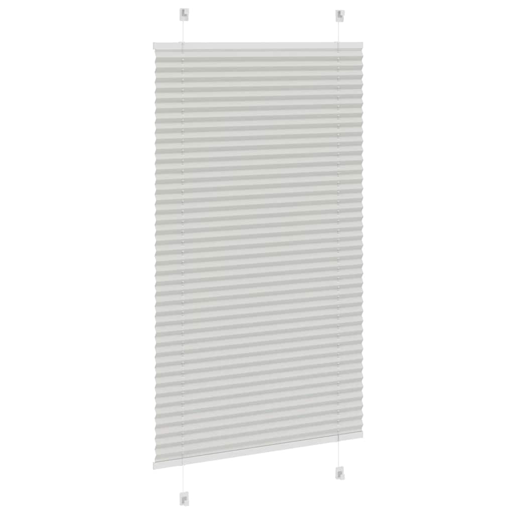 vidaXL Pleated Blind Light Grey 80x100 cm Fabric Width 79.4 cm Polyester