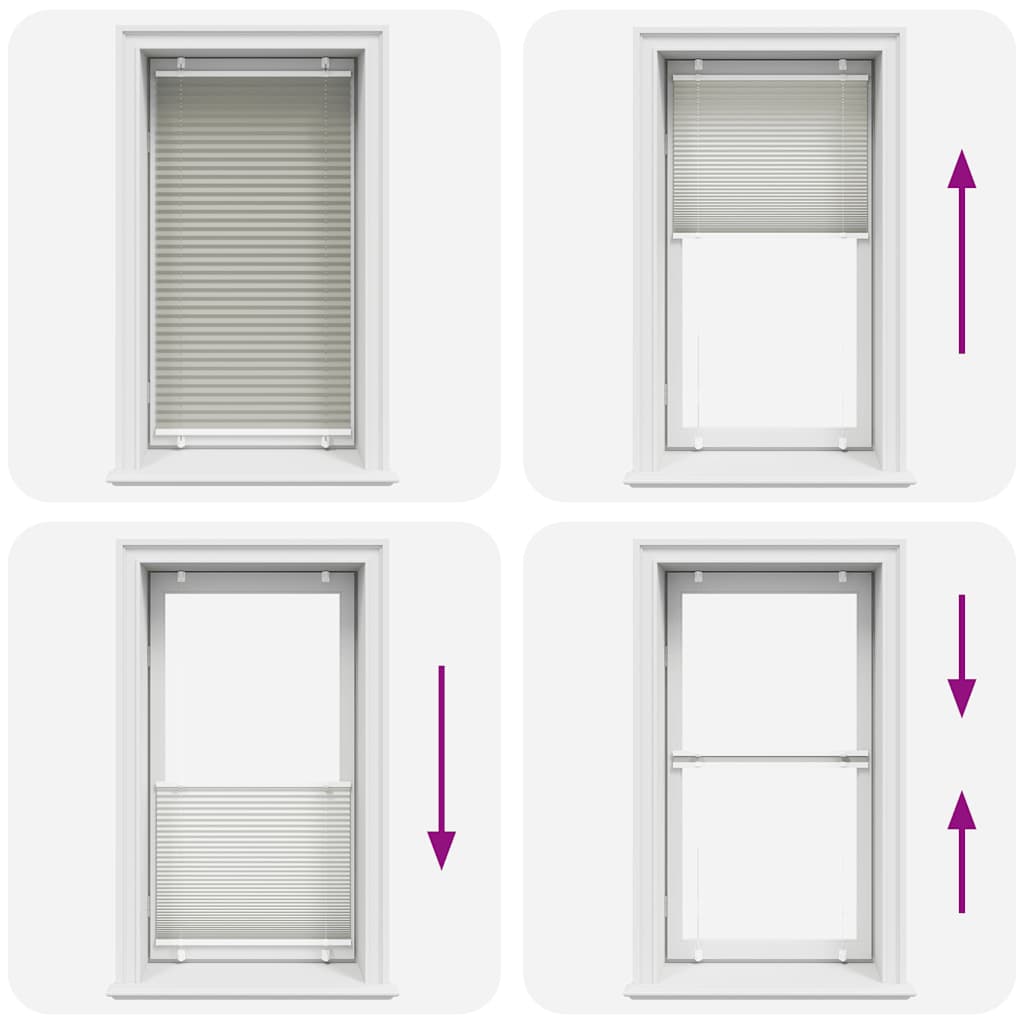 vidaXL Pleated Blind Light Grey 80x100 cm Fabric Width 79.4 cm Polyester