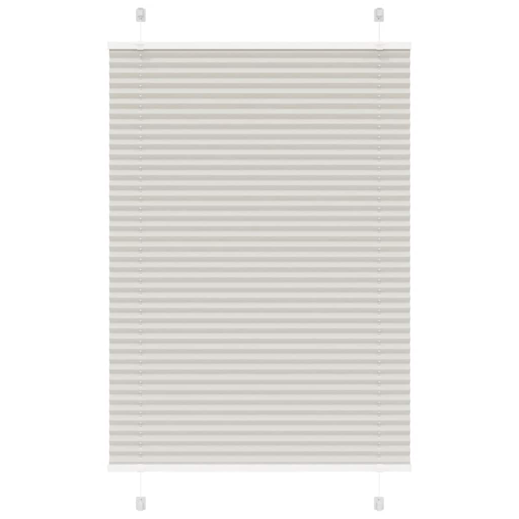 vidaXL Pleated Blind Light Grey 85x100cm Fabric Width 84.4cm Polyester