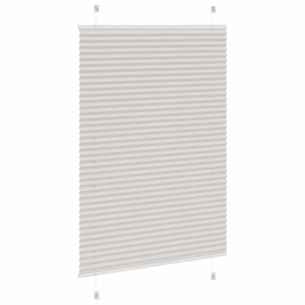 vidaXL Pleated Blind Light Grey 90x100cm Fabric Width 89.4cm Polyester