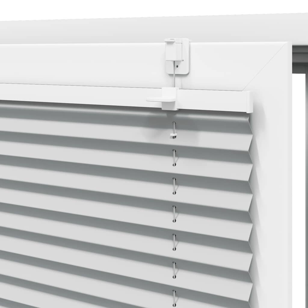 vidaXL Pleated Blind Light Grey 90x100 cm Fabric Width 89.4 cm Polyester