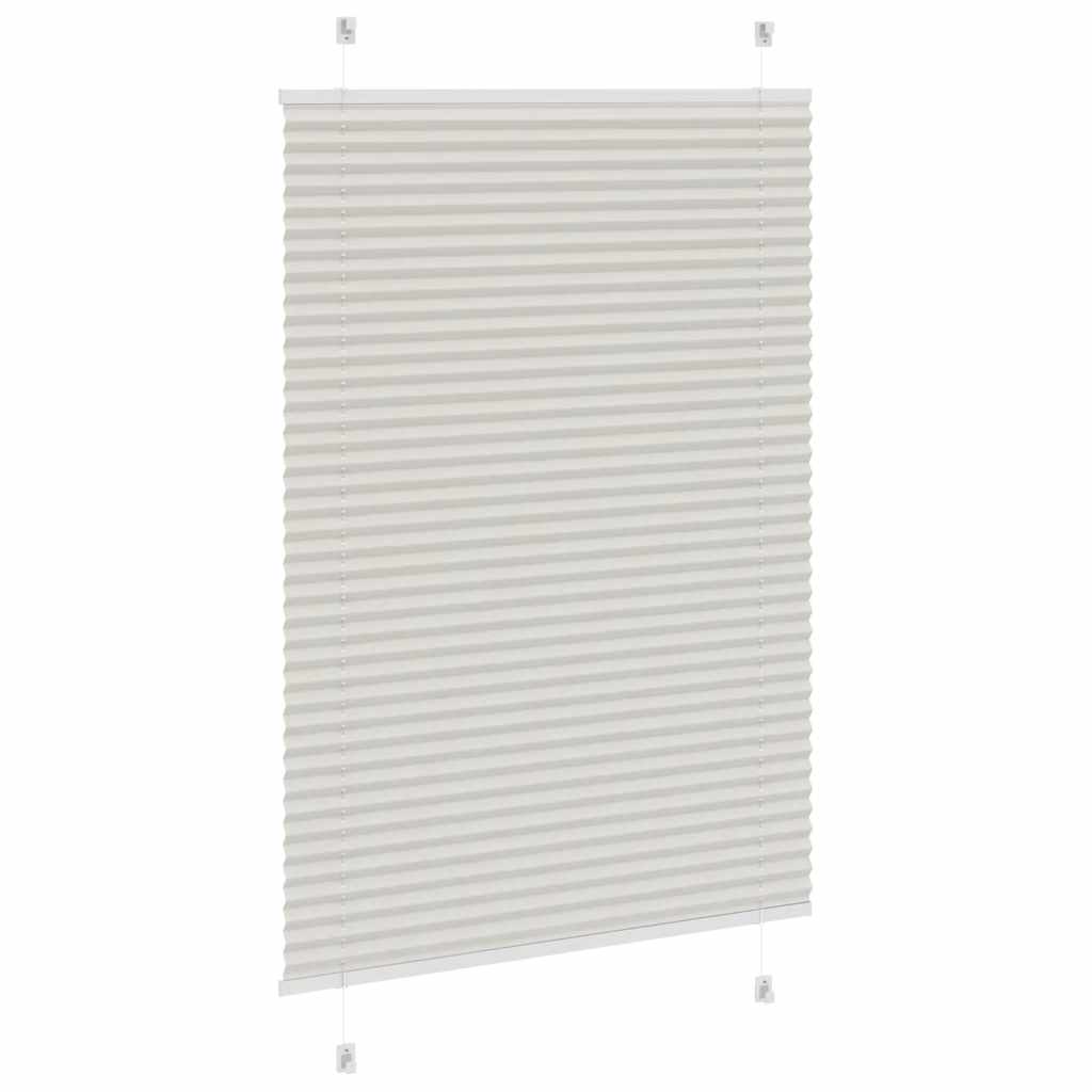 vidaXL Pleated Blind Light Grey 95x100cm Fabric Width 94.4cm Polyester