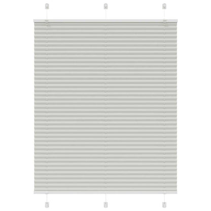 vidaXL Pleated Blind Light Grey 105x100 cm Fabric Width 104.4 cm Polyester