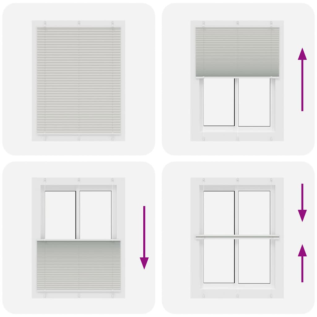 vidaXL Pleated Blind Light Grey 110x100 cm Fabric Width 109.4 cm