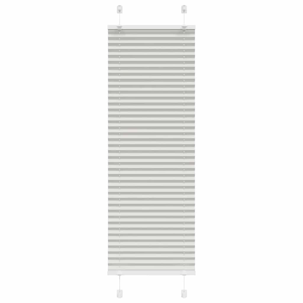 vidaXL Pleated Blind Light Grey 40x150 cm Fabric Width 39.4 cm Polyester