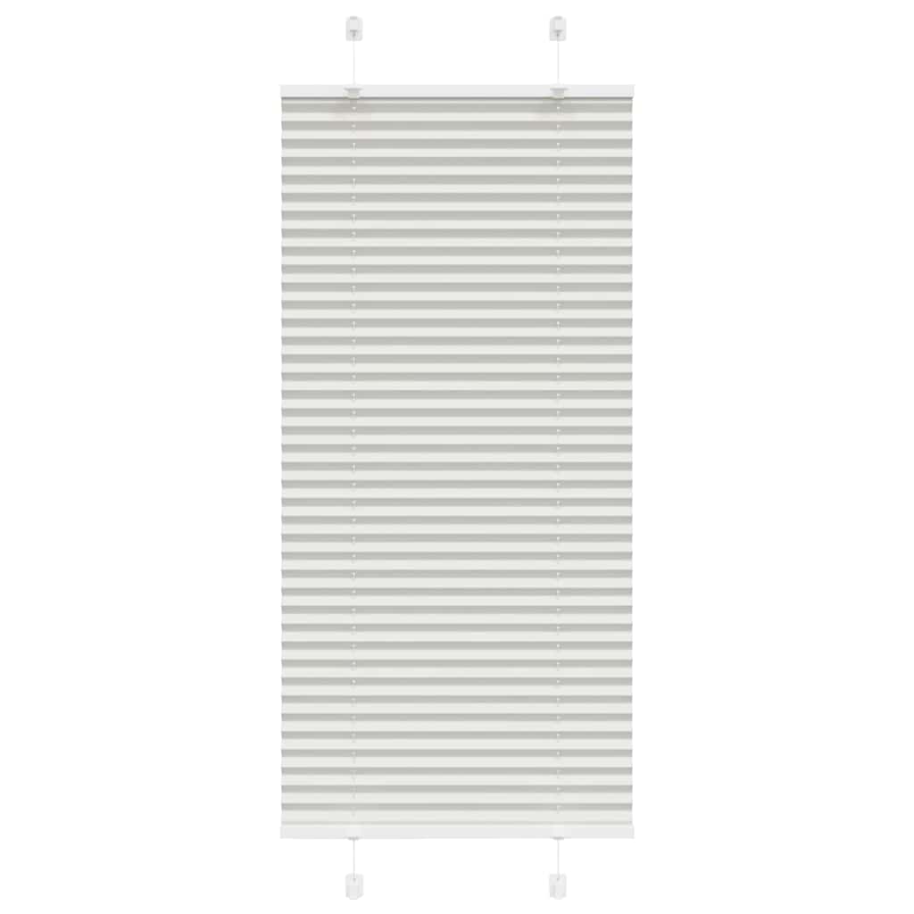vidaXL Pleated Blind Light Grey 55x150 cm Fabric Width 54.4 cm Polyester