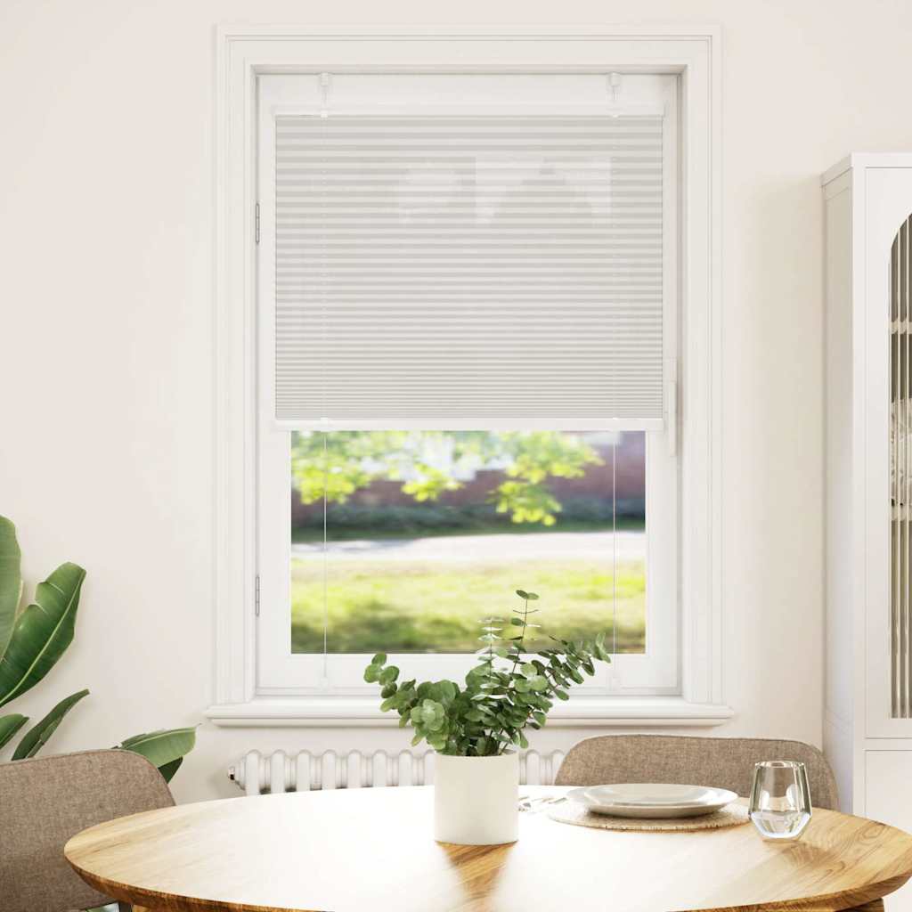 vidaXL Pleated Blind Light Grey 70x150 cm Fabric Width 69.4 cm Polyester