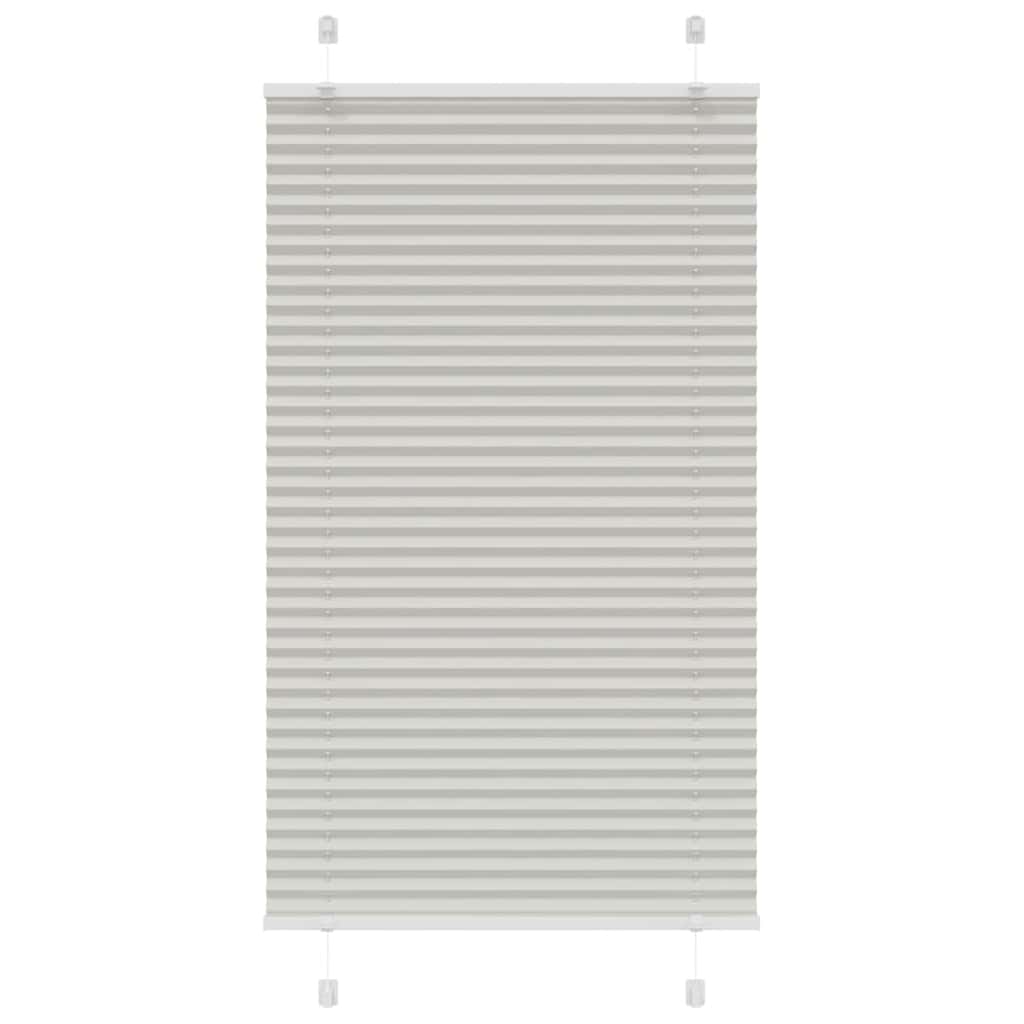 vidaXL Pleated Blind Light Grey 75x150 cm Fabric Width 74.4 cm Polyester