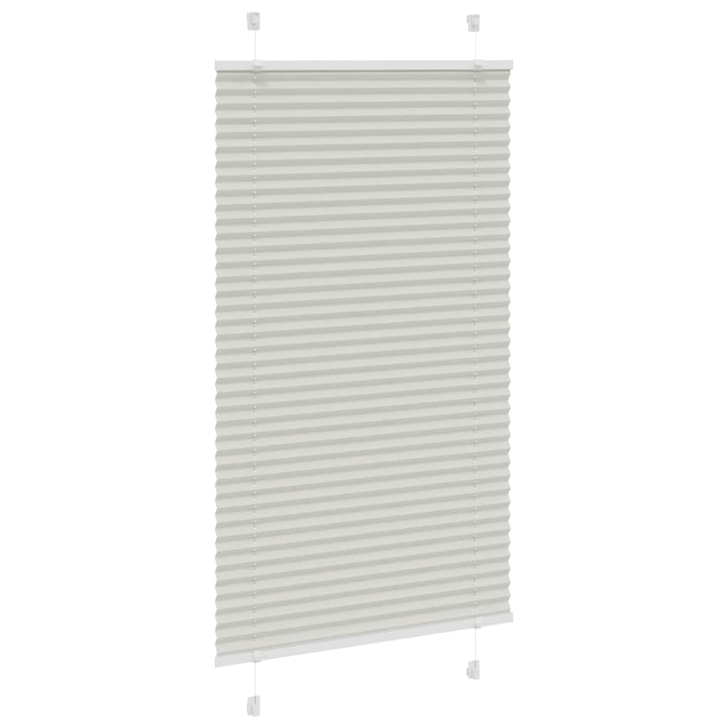 vidaXL Pleated Blind Light Grey 75x150 cm Fabric Width 74.4 cm Polyester