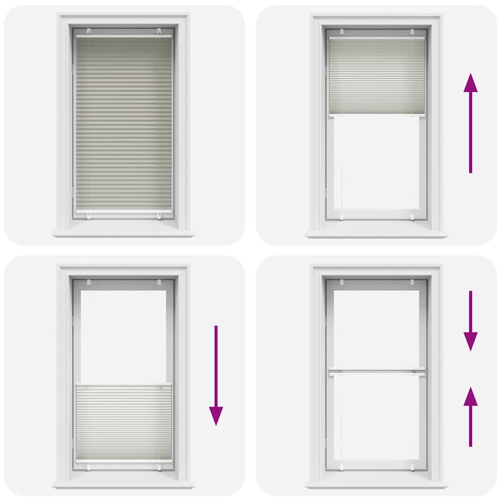 vidaXL Pleated Blind Light Grey 75x150 cm Fabric Width 74.4 cm Polyester