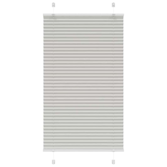 vidaXL Pleated Blind Light Grey 80x150 cm Fabric Width 79.4 cm Polyester