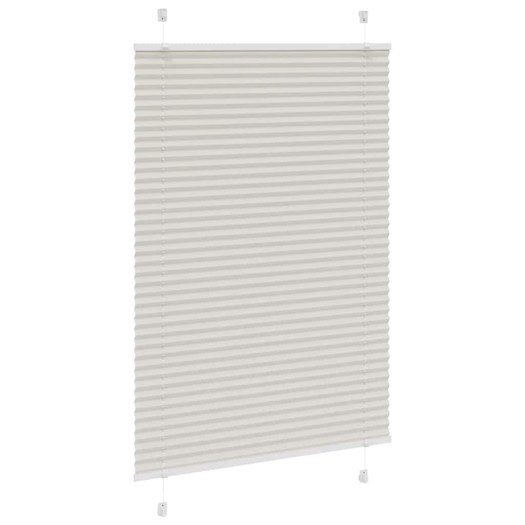 vidaXL Pleated Blind Light Grey 100x150 cm Fabric Width 99.4 cm Polyester