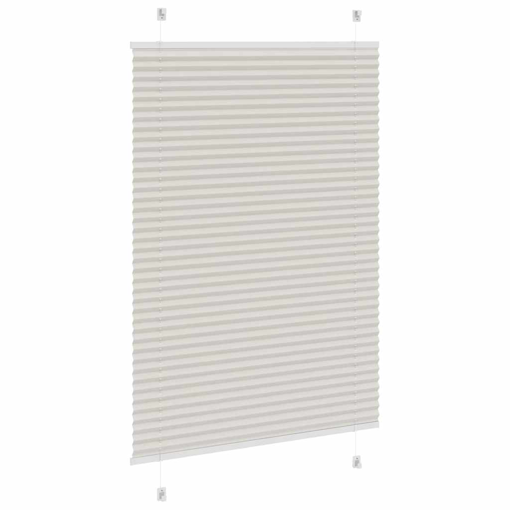 vidaXL Pleated Blind Light Grey 100x150 cm Fabric Width 99.4 cm Polyester
