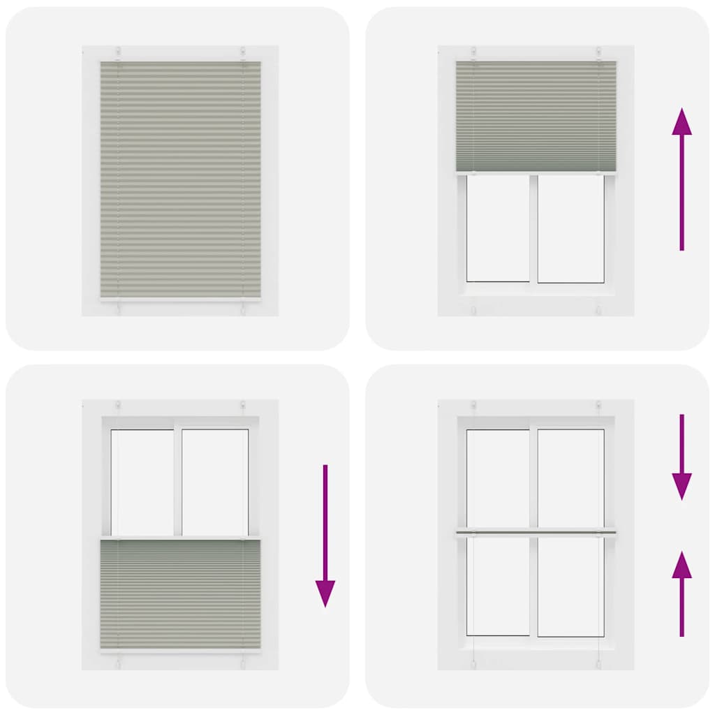 vidaXL Pleated Blind Light Grey 100x150 cm Fabric Width 99.4 cm