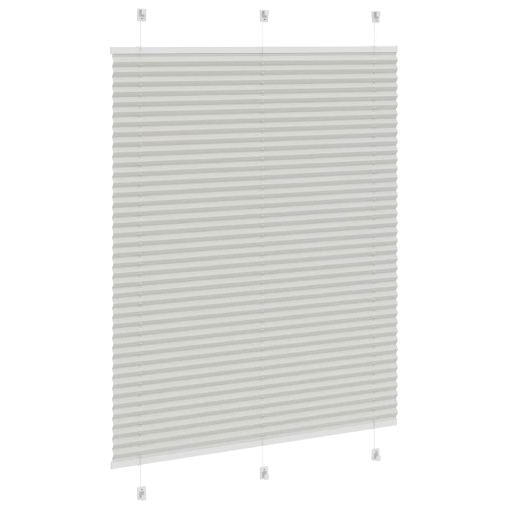 vidaXL Pleated Blind Light Grey 105x150 cm Fabric Width 104.4 cm