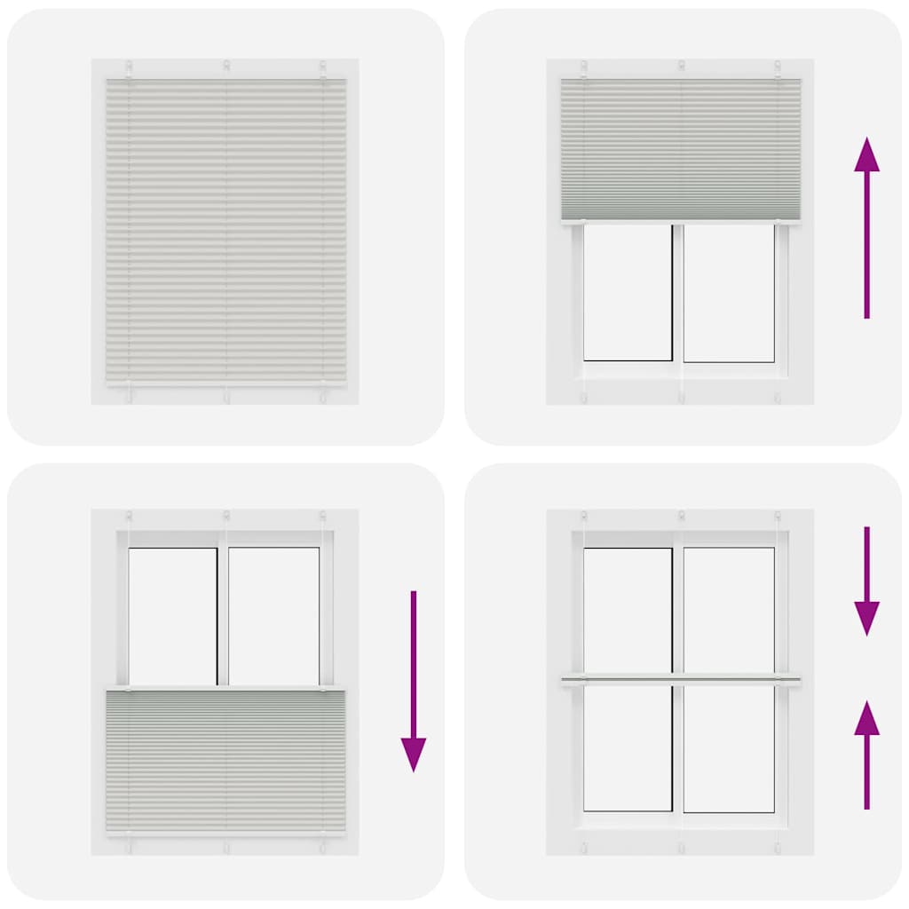 vidaXL Pleated Blind Light Grey 110x150 cm Fabric Width 109.4 cm