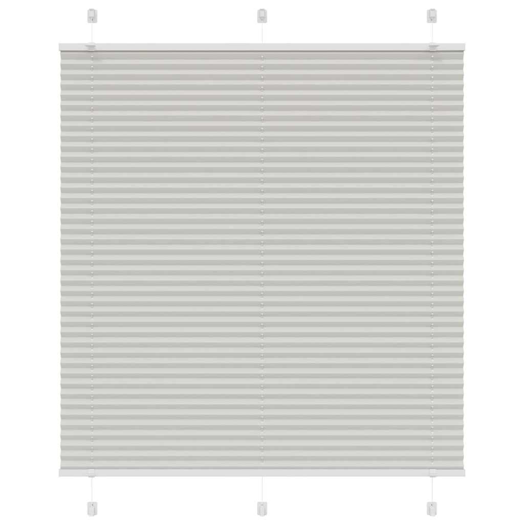 vidaXL Pleated Blind Light Grey 115x150 cm Fabric Width 114.4 cm Polyester