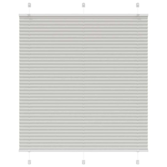 vidaXL Pleated Blind Light Grey 115x150 cm Fabric Width 114.4 cm Polyester