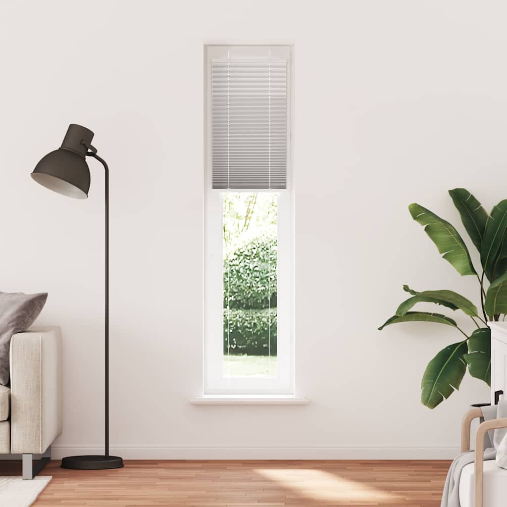 vidaXL Pleated Blind Light Grey 40x200cm Fabric Width 39.4cm Polyester
