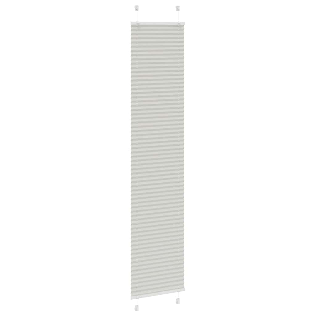 vidaXL Pleated Blind Light Grey 40x200cm Fabric Width 39.4cm Polyester