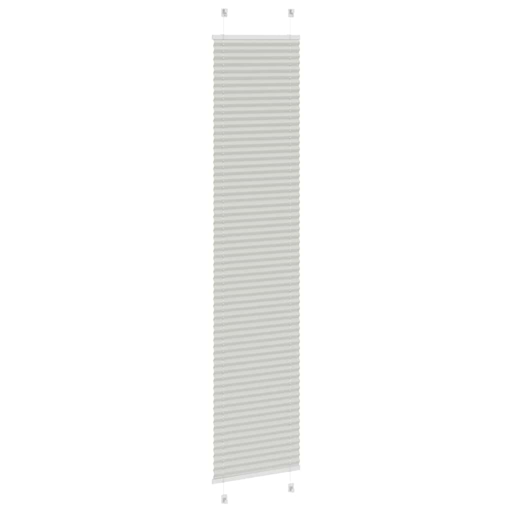 vidaXL Pleated Blind Light Grey 40x200 cm Fabric Width 39.4 cm Polyester