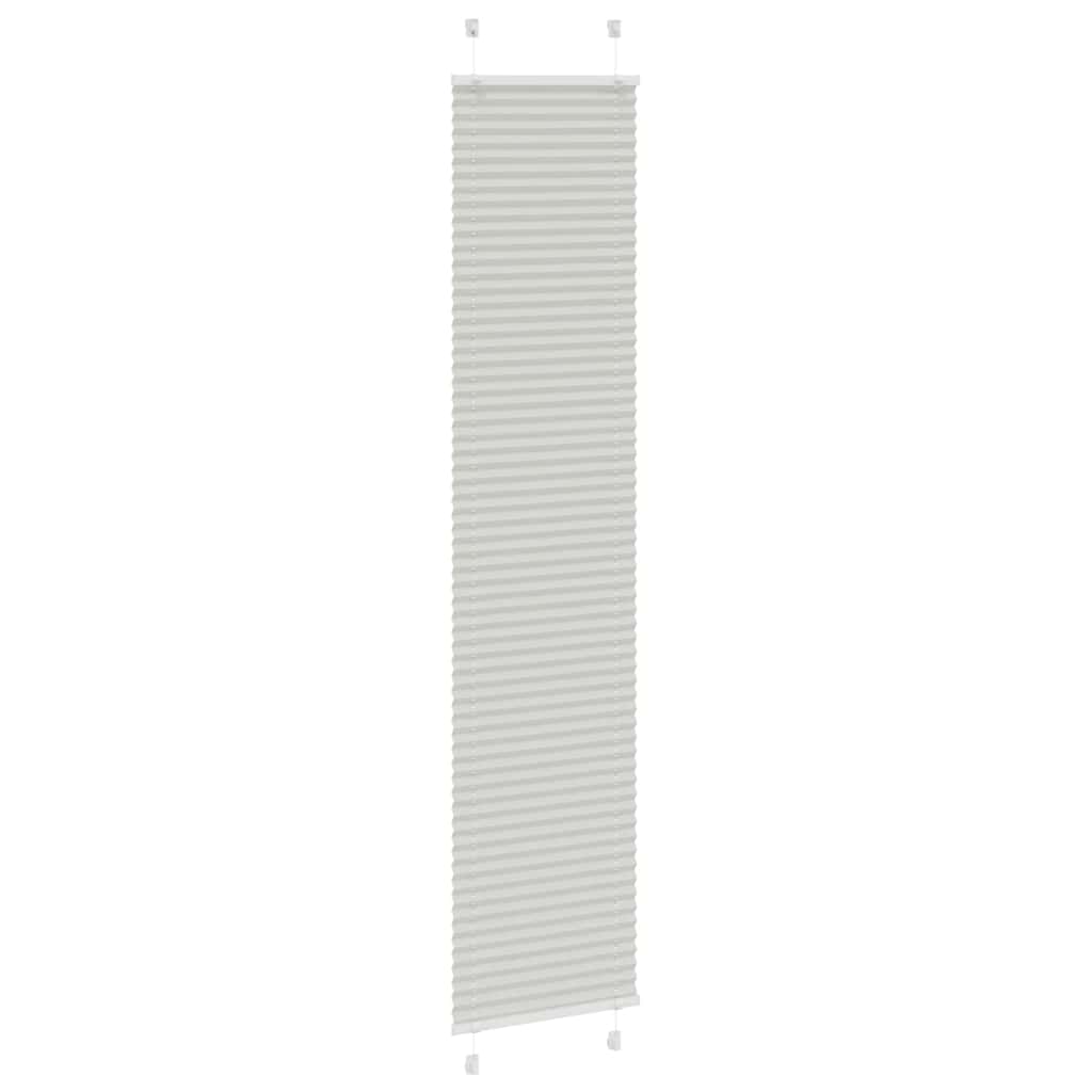 vidaXL Pleated Blind Light Grey 45x200 cm Fabric Width 44.4 cm Polyester