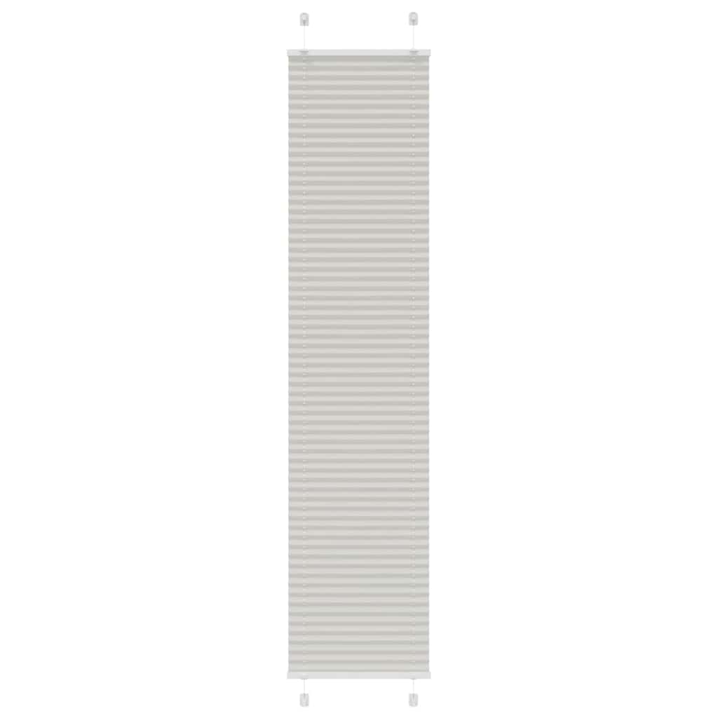 vidaXL Pleated Blind Light Grey 50x200 cm Fabric Width 49.4 cm Polyester