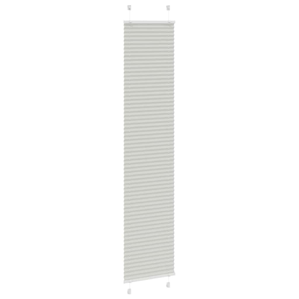 vidaXL Pleated Blind Light Grey 50x200 cm Fabric Width 49.4 cm Polyester