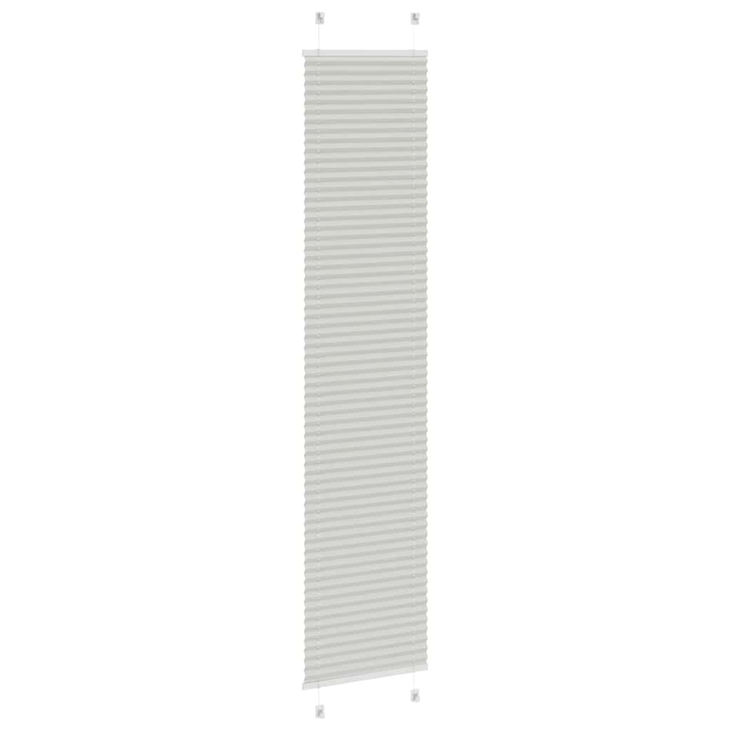 vidaXL Pleated Blind Light Grey 50x200 cm Fabric Width 49.4 cm Polyester