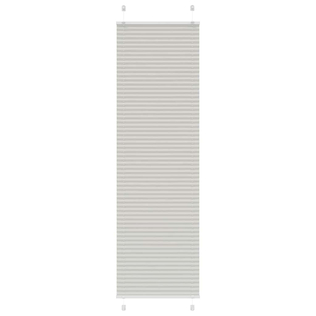 vidaXL Pleated Blind Light Grey 55x200 cm Fabric Width 54.4 cm Polyester
