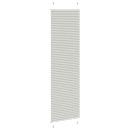 vidaXL Pleated Blind Light Grey 55x200 cm Fabric Width 54.4 cm Polyester