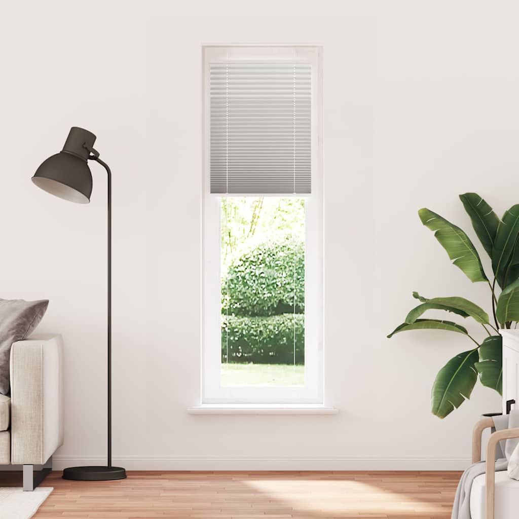 vidaXL Pleated Blind Light Grey 55x200 cm Fabric Width 54.4 cm Polyester