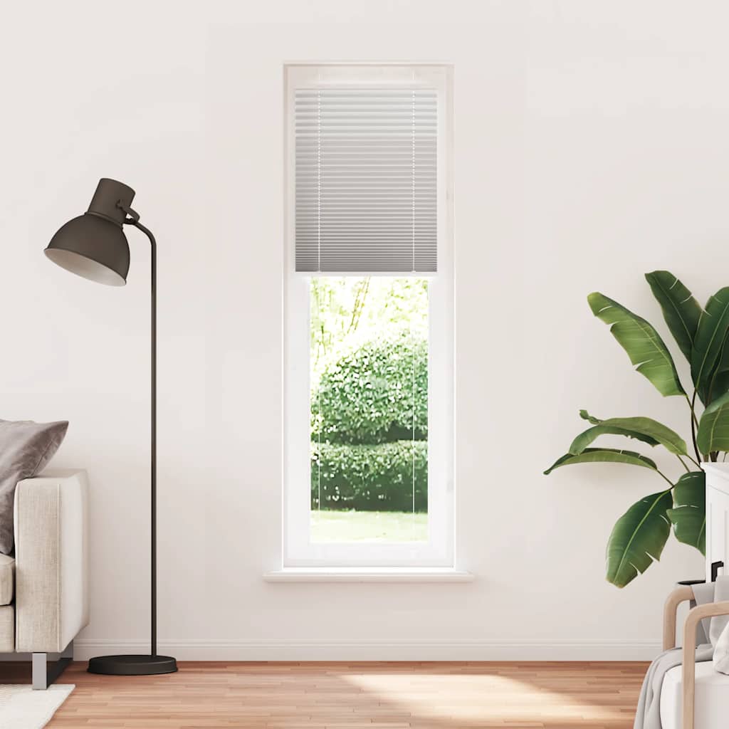 vidaXL Pleated Blind Light Grey 60x200 cm Fabric Width 59.4 cm Polyester