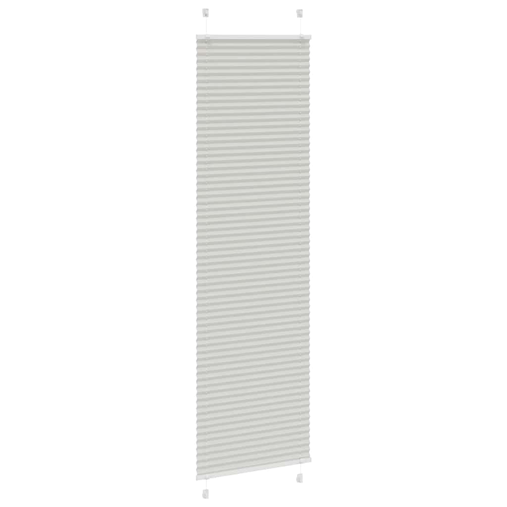 vidaXL Pleated Blind Light Grey 60x200 cm Fabric Width 59.4 cm Polyester