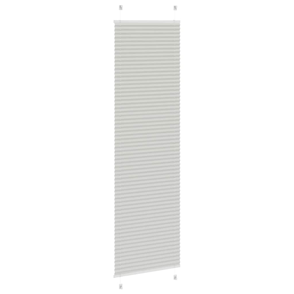 vidaXL Pleated Blind Light Grey 60x200 cm Fabric Width 59.4 cm Polyester