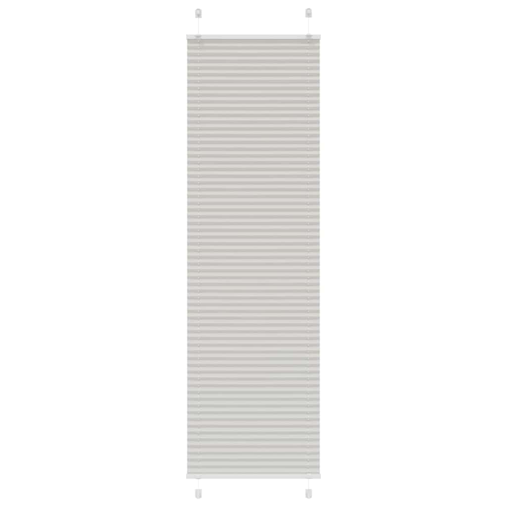 vidaXL Pleated Blind Light Grey 65x200 cm Fabric Width 64.4 cm Polyester