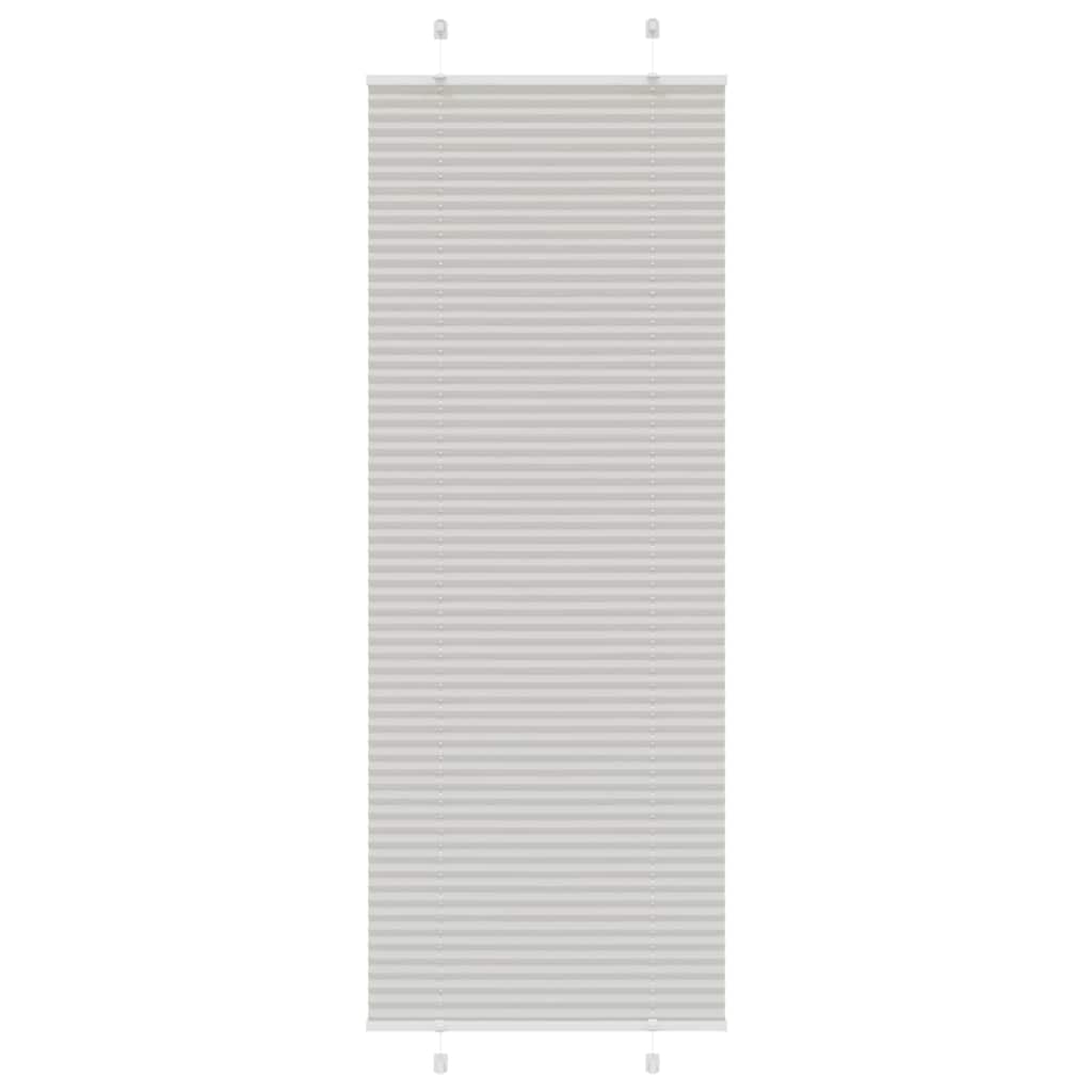 vidaXL Pleated Blind Light Grey 70x200cm Fabric Width 69.4cm Polyester
