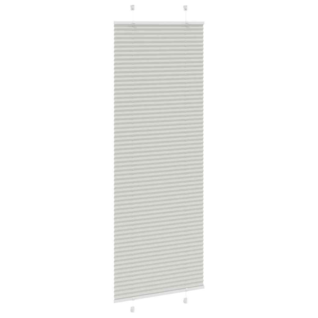 vidaXL Pleated Blind Light Grey 70x200cm Fabric Width 69.4cm Polyester