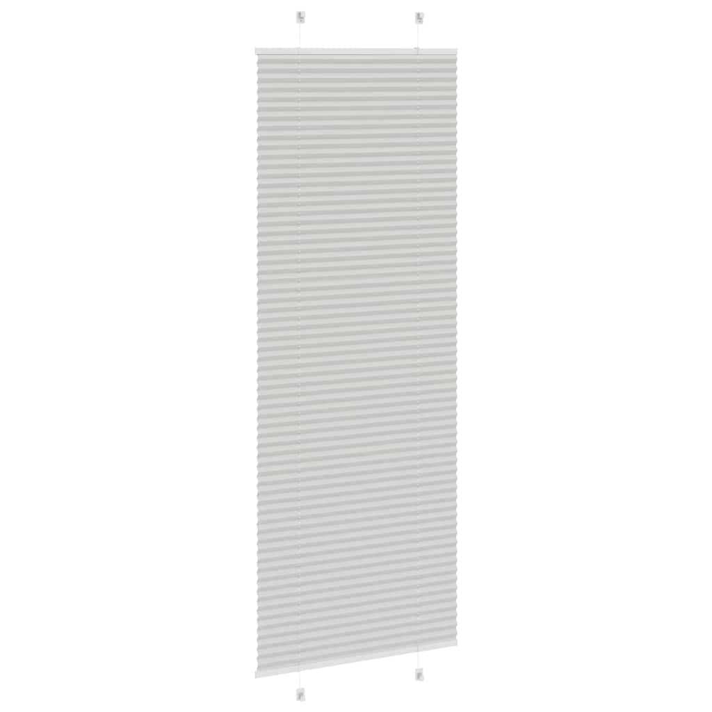 vidaXL Pleated Blind Light Grey 70x200cm Fabric Width 69.4cm Polyester